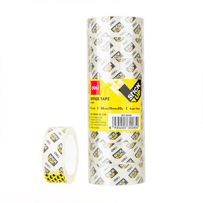 [델리] 클리어 접착테이프 18mm 리필 8롤 (대용량)