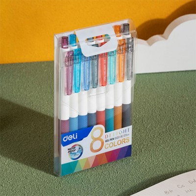 [델리] 중성 젤펜 잉크펜 0.5mm (8색 세트)