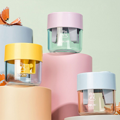 [델리] 투톤 파스텔 2홀 휴대용 연필깎이 (3색 택1)