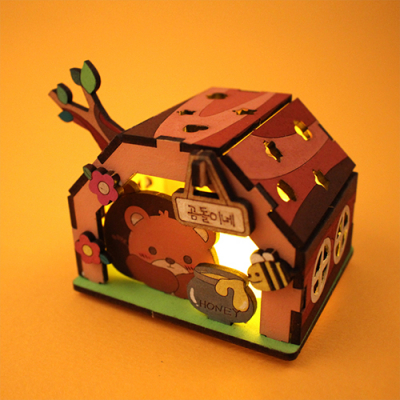 [아이디몬] 우드 DIY 곰돌이네 무드등