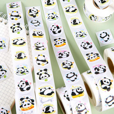 [호사] 팬더 롤원형스티커