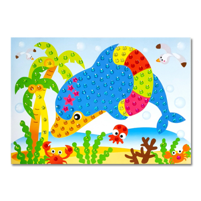 [만들기대장]보석스티커그림-돌고래꾸미기