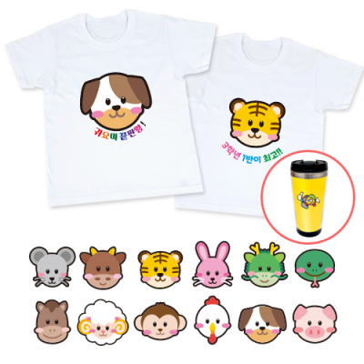 ★사은품증정★ [만들기대장] 동물 시리즈 단체티 (1장 주문가능/20수)