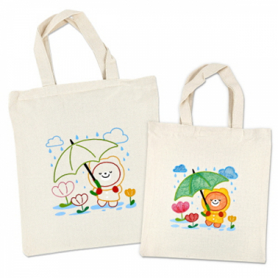 [만들기대장]에코가방 채색그리기(곰, 상호명 인쇄 가능)