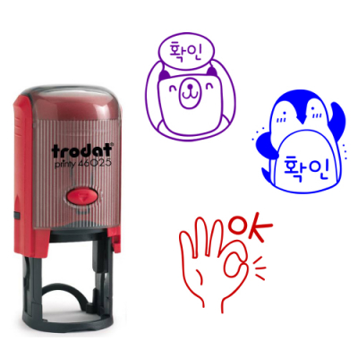 [Trodat] 동물캐릭터 OK/확인/검도장 (지름2.3cm, 자동스탬프)