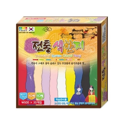 [칼라팬시] 전통색한지 색종이(10매 30세트)