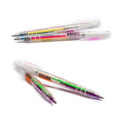 [자바] 0.5네온3겔/형광3색볼펜