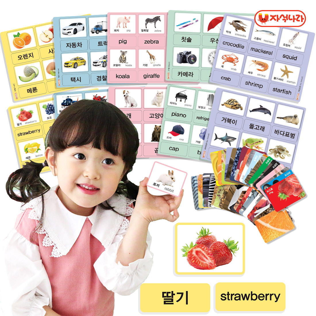 [자석나라] 한글+영어 양면자석 낱말카드 (120p양면+36p)