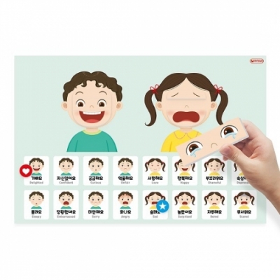 [자석나라] 자석이 붙는 인체 포스터 (표정꾸미기) (40x60)
