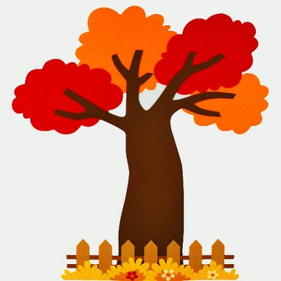 [지니스쿨] 펠트 넓은잎 가을 나무세트 200 - 울타리(갈색/흰색(택1))