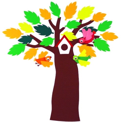 [지니스쿨] 펠트 봄, 가을 나무세트 330 - 새, 잠자리