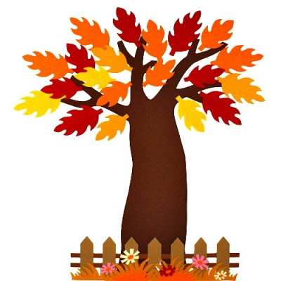 [지니스쿨] 펠트 가을 나무세트 220 - 코스모스 울타리(갈색/흰색(택1))