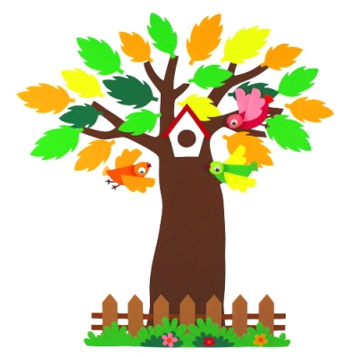 [지니스쿨] 펠트 봄 나무세트 280 - 울타리(갈색/흰색(택1))