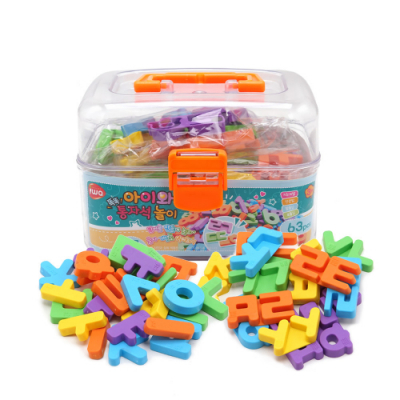 [비앤씨] 아이와 똑똑 통 자석 놀이(한글,63pcs)
