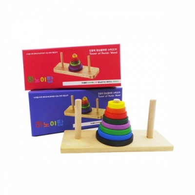 [네모세모] 하노이탑(8단 원목 케이스)