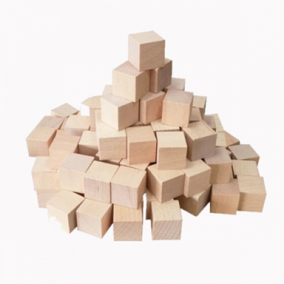 [네모세모] 쌓기나무 원목색(2.5cm 100pcs) - 주머니포함