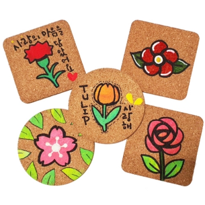 [피오피스토리] 플라워 스텐실 컵받침만들기(5인용)