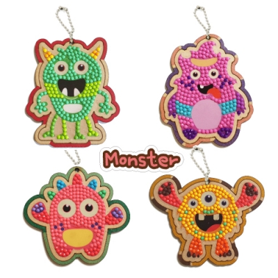 [피오피스토리]보석십자수 몬스터 가방걸이(4종 택1)