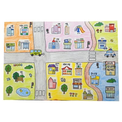 [피오피스토리] 우리 고장의 모습 그리기용 붙임딱지(2장)