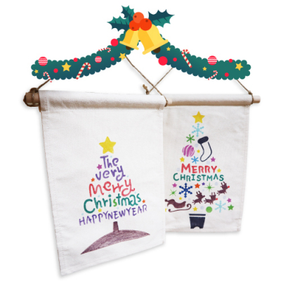 [피오피스토리] 크리스마스 스텐실 패브릭 가랜드 만들기(2종 택1)