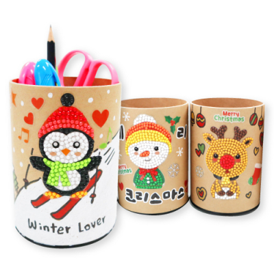 [피오피스토리]보석십자수 크리스마스 연필꽂이 (4종택1)