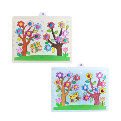 [잼잼아트] 단추스티커로 꾸민 봄작품판(10인용)