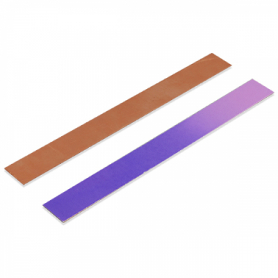 [와니사이언스] 열 변색 긴 구리판(고온용, 보라, 전면 부착, 2*20cm, 두께1mm)(천재)