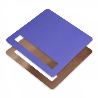 [와니사이언스] 열 변색 구멍 뚫린 구리판(고온용, 보라)(15*15cm, 두께0.2mm)