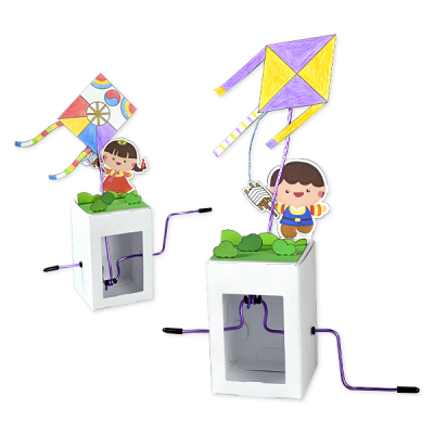 [와니사이언스] 연날리기 오토마타 만들기(4명 세트)