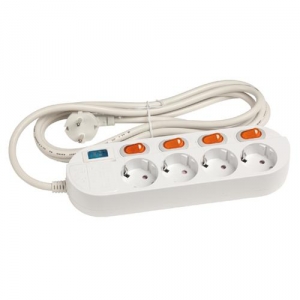 [평화] 멀티콘센트 접지 개별 스위치 4구(4.5M)