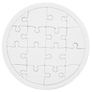 [유니아트] 그리기 종이퍼즐 원형 (16pcs, 16.5cm)