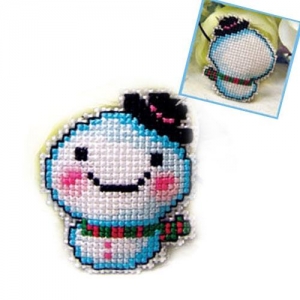 [펠트친구] 십자수 눈사람 핸드폰고리 만들기