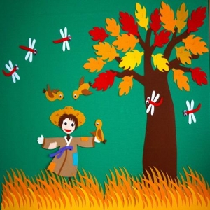 [펠트] 가을들판꾸미기 480-갈색허수아비