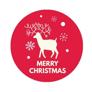 [펠트친구] 루돌프 원형스티커(20매)