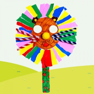 [만들기대장] 정글 사자손잡이 가면만들기