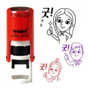[Trodat] 선생님캐릭터 쿠폰사이즈 칭찬스탬프(지름1.1cm, 자동스탬프)