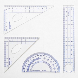[킹콩박스] 스마트 삼각자 각도기 세트(4PCS)