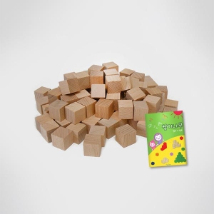 [큰솔스토밍] 2CM원목쌓기나무 100PCS+미니북
